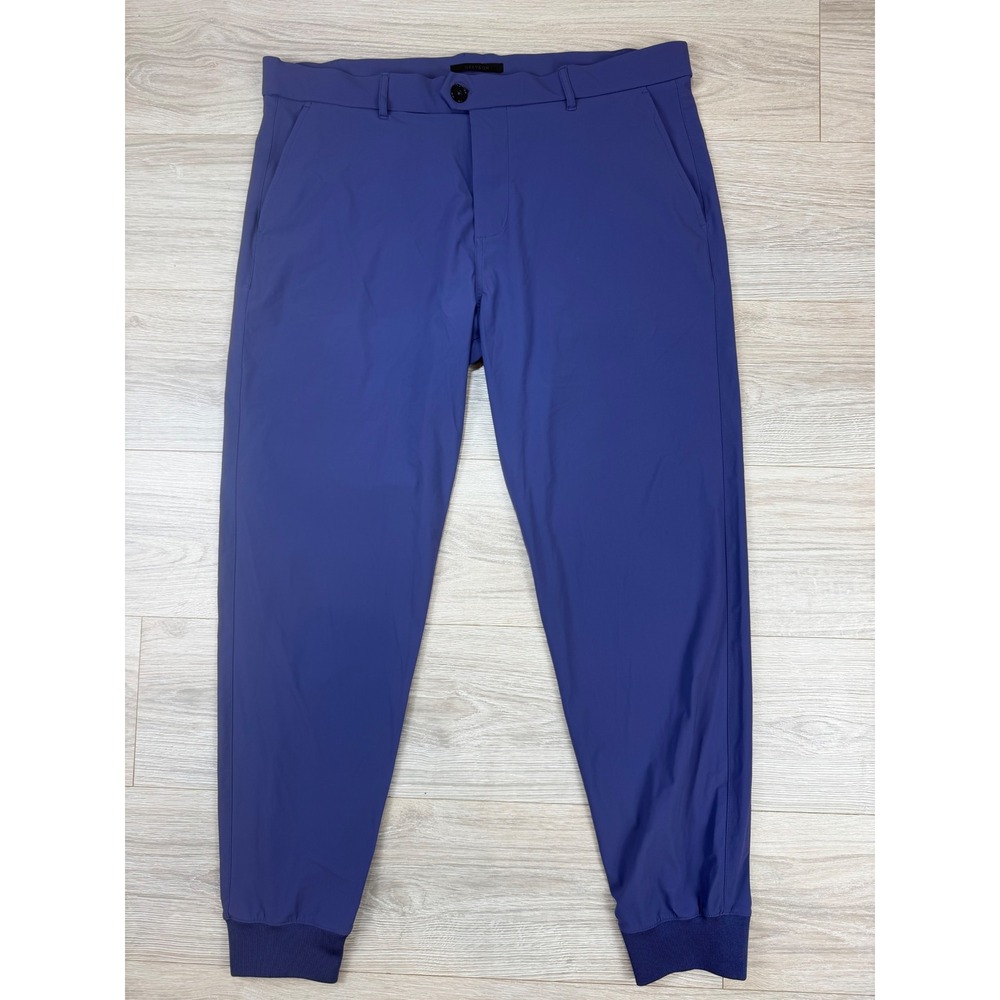 Greyson Montauk Jogger Mens 38 Blue Performance Golf Pants Tapered Stretch Cuffs